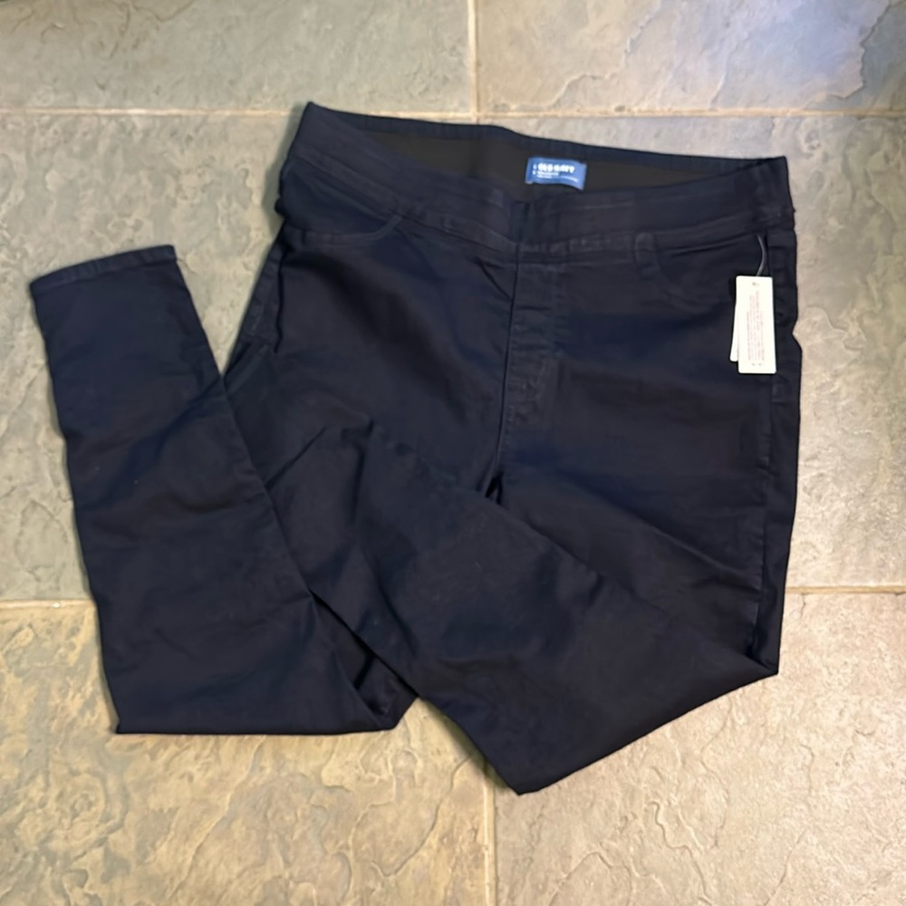 NWT Old Navy Rockstar Super Skinny Jeggings size 16 short dark navy blue